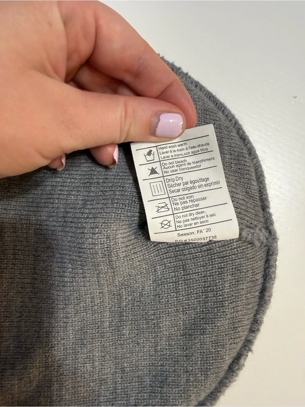 Carhartt Gray Solid Beanie Hat - Knit Style, Unisex Adults, One Size